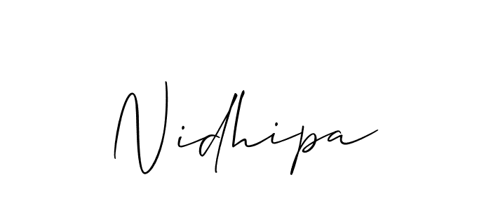 Design your own signature with our free online signature maker. With this signature software, you can create a handwritten (Allison_Script) signature for name Nidhipa. Nidhipa signature style 2 images and pictures png