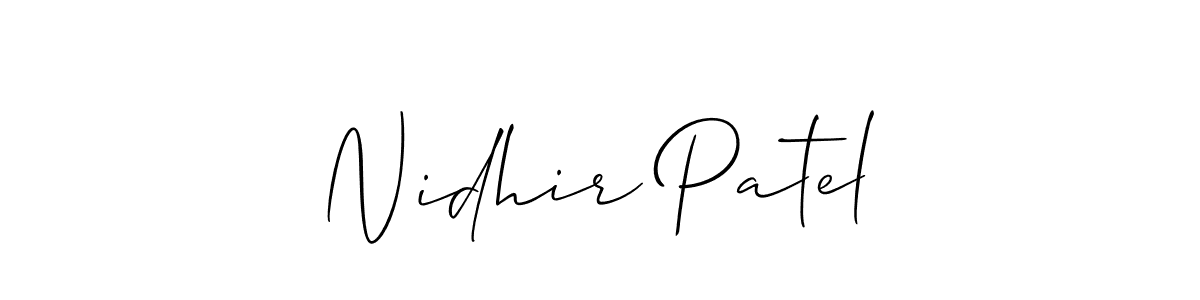 This is the best signature style for the Nidhir Patel name. Also you like these signature font (Allison_Script). Mix name signature. Nidhir Patel signature style 2 images and pictures png