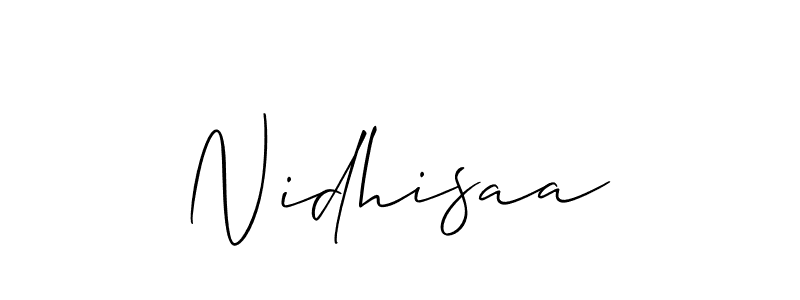 How to make Nidhisaa signature? Allison_Script is a professional autograph style. Create handwritten signature for Nidhisaa name. Nidhisaa signature style 2 images and pictures png