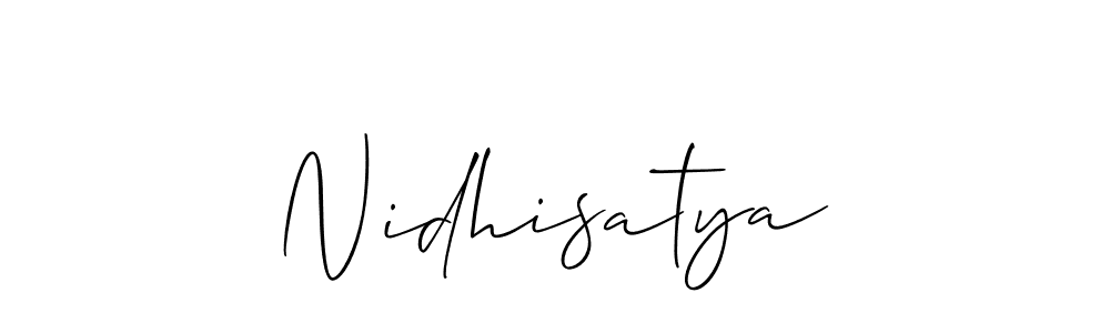 Design your own signature with our free online signature maker. With this signature software, you can create a handwritten (Allison_Script) signature for name Nidhisatya. Nidhisatya signature style 2 images and pictures png