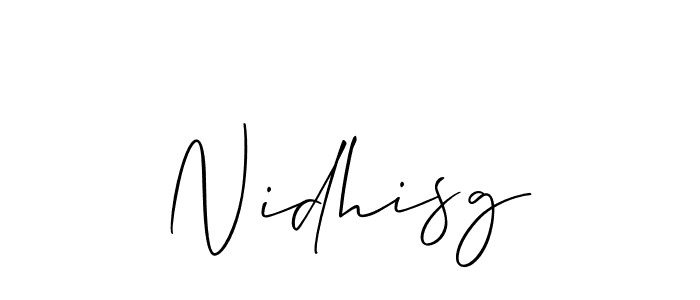 Make a beautiful signature design for name Nidhisg. With this signature (Allison_Script) style, you can create a handwritten signature for free. Nidhisg signature style 2 images and pictures png