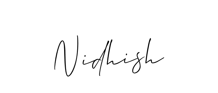 Make a beautiful signature design for name Nidhish. With this signature (Allison_Script) style, you can create a handwritten signature for free. Nidhish signature style 2 images and pictures png