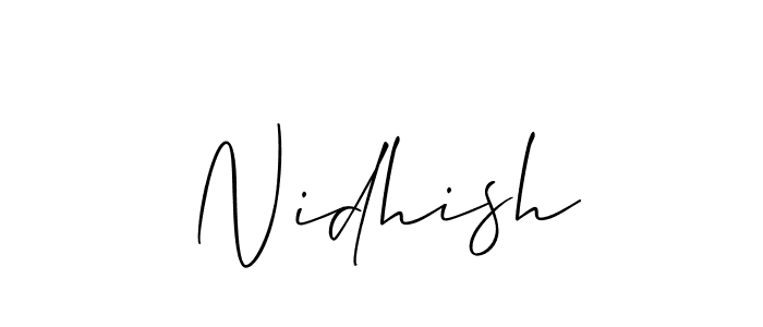 Nidhish stylish signature style. Best Handwritten Sign (Allison_Script) for my name. Handwritten Signature Collection Ideas for my name Nidhish. Nidhish signature style 2 images and pictures png