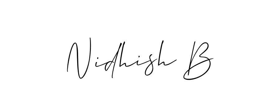 Nidhish B stylish signature style. Best Handwritten Sign (Allison_Script) for my name. Handwritten Signature Collection Ideas for my name Nidhish B. Nidhish B signature style 2 images and pictures png