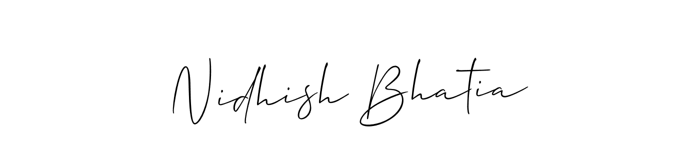 Design your own signature with our free online signature maker. With this signature software, you can create a handwritten (Allison_Script) signature for name Nidhish Bhatia. Nidhish Bhatia signature style 2 images and pictures png