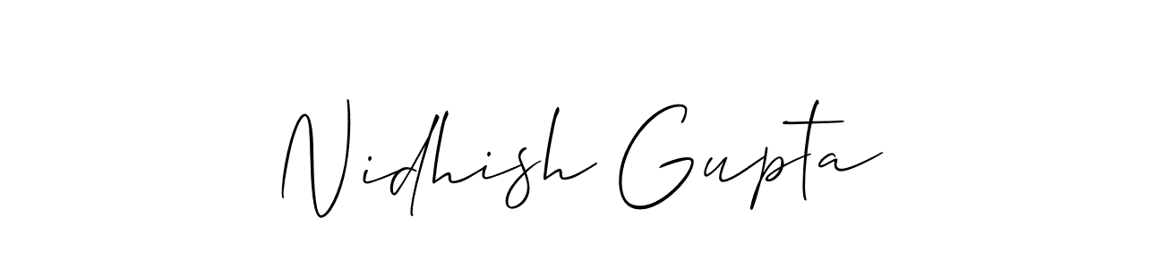 Make a beautiful signature design for name Nidhish Gupta. With this signature (Allison_Script) style, you can create a handwritten signature for free. Nidhish Gupta signature style 2 images and pictures png