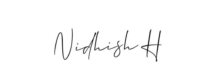 Similarly Allison_Script is the best handwritten signature design. Signature creator online .You can use it as an online autograph creator for name Nidhish H. Nidhish H signature style 2 images and pictures png