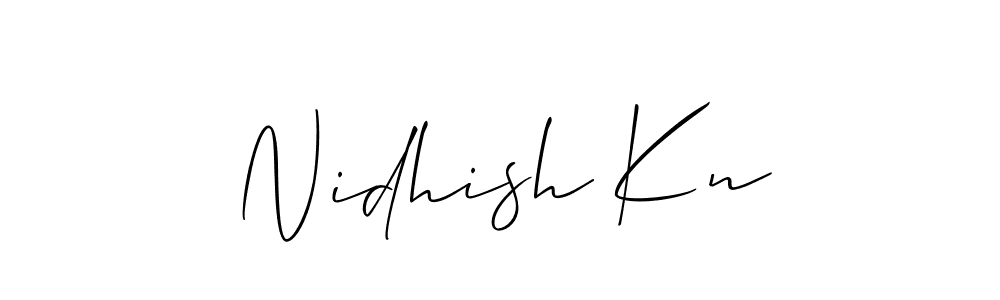 How to Draw Nidhish Kn signature style? Allison_Script is a latest design signature styles for name Nidhish Kn. Nidhish Kn signature style 2 images and pictures png