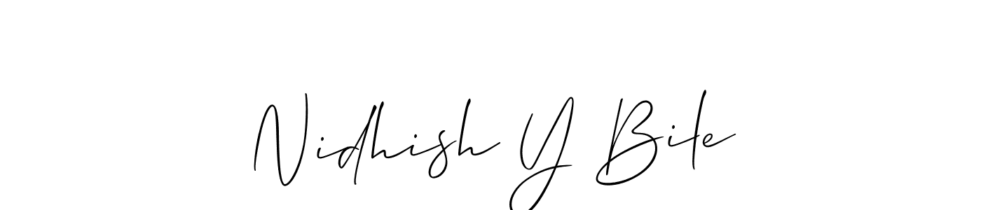 Also we have Nidhish Y Bile name is the best signature style. Create professional handwritten signature collection using Allison_Script autograph style. Nidhish Y Bile signature style 2 images and pictures png