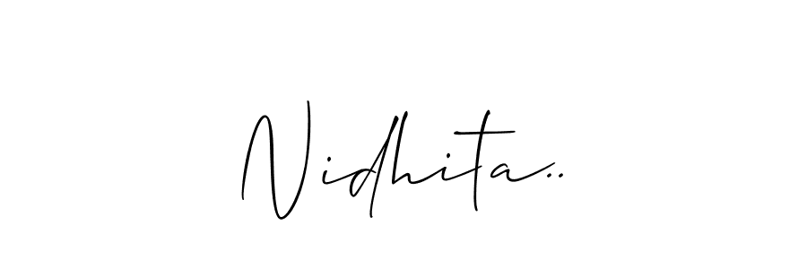 How to make Nidhita.. name signature. Use Allison_Script style for creating short signs online. This is the latest handwritten sign. Nidhita.. signature style 2 images and pictures png