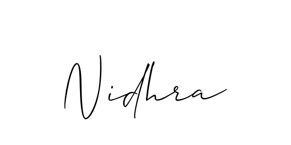 Allison_Script is a professional signature style that is perfect for those who want to add a touch of class to their signature. It is also a great choice for those who want to make their signature more unique. Get Nidhra name to fancy signature for free. Nidhra signature style 2 images and pictures png