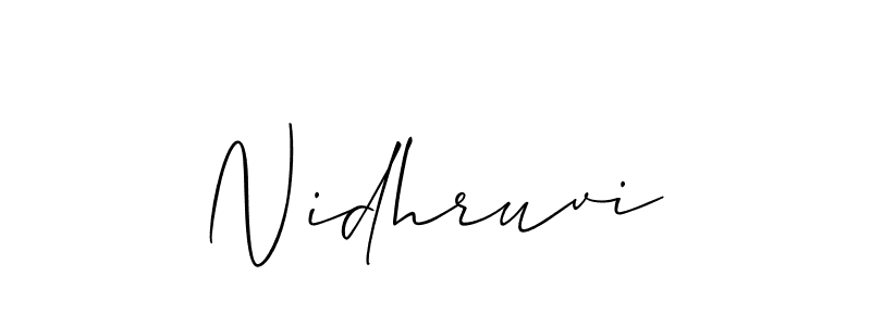 How to make Nidhruvi name signature. Use Allison_Script style for creating short signs online. This is the latest handwritten sign. Nidhruvi signature style 2 images and pictures png