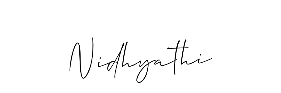 It looks lik you need a new signature style for name Nidhyathi. Design unique handwritten (Allison_Script) signature with our free signature maker in just a few clicks. Nidhyathi signature style 2 images and pictures png