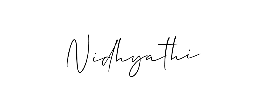 It looks lik you need a new signature style for name Nidhyathi. Design unique handwritten (Allison_Script) signature with our free signature maker in just a few clicks. Nidhyathi signature style 2 images and pictures png