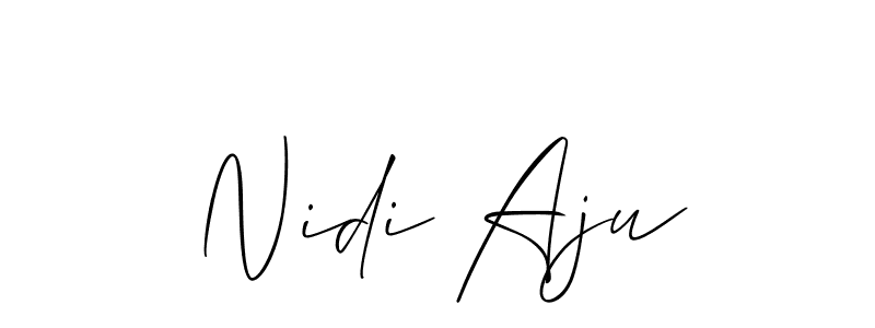 Allison_Script is a professional signature style that is perfect for those who want to add a touch of class to their signature. It is also a great choice for those who want to make their signature more unique. Get Nidi Aju name to fancy signature for free. Nidi Aju signature style 2 images and pictures png