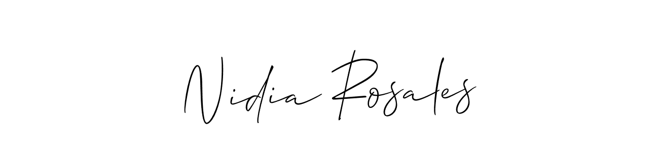 Also we have Nidia Rosales name is the best signature style. Create professional handwritten signature collection using Allison_Script autograph style. Nidia Rosales signature style 2 images and pictures png