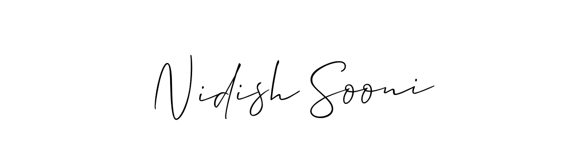 Make a short Nidish Sooni signature style. Manage your documents anywhere anytime using Allison_Script. Create and add eSignatures, submit forms, share and send files easily. Nidish Sooni signature style 2 images and pictures png