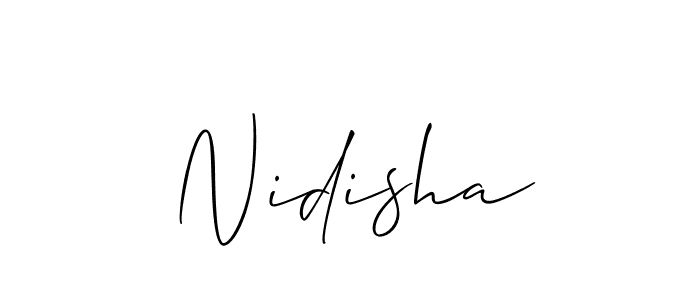 Design your own signature with our free online signature maker. With this signature software, you can create a handwritten (Allison_Script) signature for name Nidisha. Nidisha signature style 2 images and pictures png