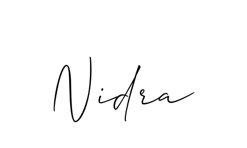 Also we have Nidra name is the best signature style. Create professional handwritten signature collection using Allison_Script autograph style. Nidra signature style 2 images and pictures png