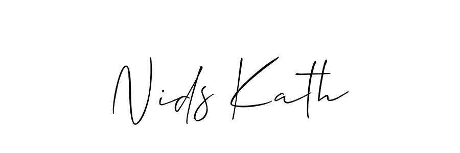 if you are searching for the best signature style for your name Nids Kath. so please give up your signature search. here we have designed multiple signature styles  using Allison_Script. Nids Kath signature style 2 images and pictures png