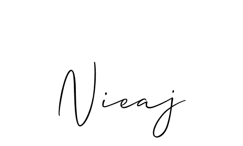 How to make Nieaj name signature. Use Allison_Script style for creating short signs online. This is the latest handwritten sign. Nieaj signature style 2 images and pictures png