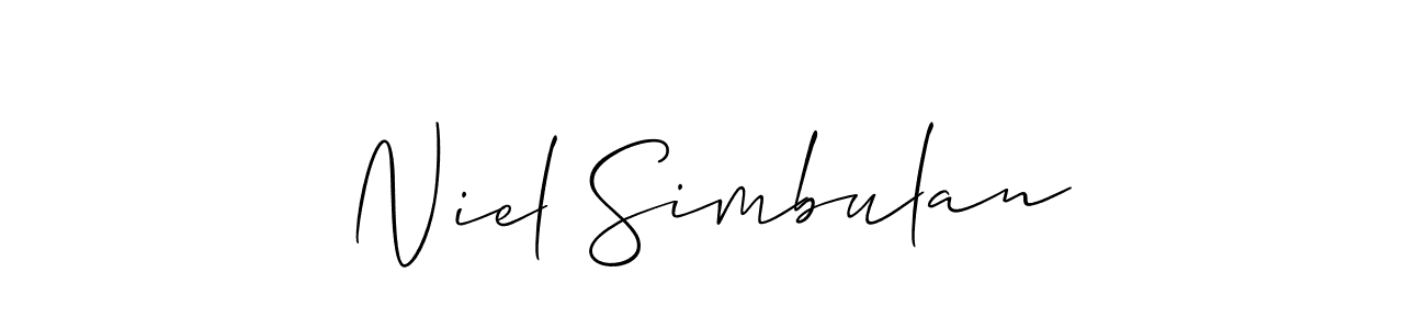 Use a signature maker to create a handwritten signature online. With this signature software, you can design (Allison_Script) your own signature for name Niel Simbulan. Niel Simbulan signature style 2 images and pictures png