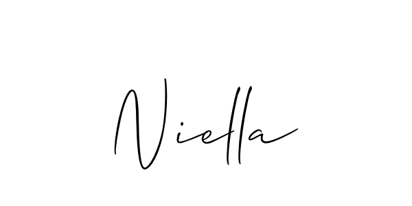 Make a beautiful signature design for name Niella. With this signature (Allison_Script) style, you can create a handwritten signature for free. Niella signature style 2 images and pictures png