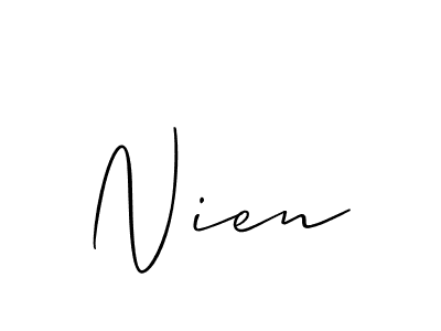Design your own signature with our free online signature maker. With this signature software, you can create a handwritten (Allison_Script) signature for name Nien. Nien signature style 2 images and pictures png