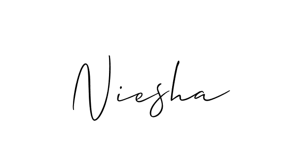 Similarly Allison_Script is the best handwritten signature design. Signature creator online .You can use it as an online autograph creator for name Niesha. Niesha signature style 2 images and pictures png