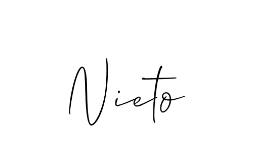 Create a beautiful signature design for name Nieto. With this signature (Allison_Script) fonts, you can make a handwritten signature for free. Nieto signature style 2 images and pictures png