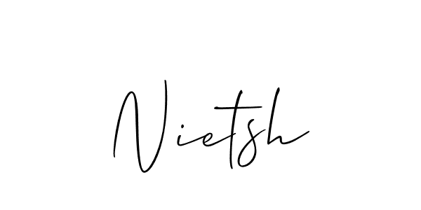 Use a signature maker to create a handwritten signature online. With this signature software, you can design (Allison_Script) your own signature for name Nietsh. Nietsh signature style 2 images and pictures png