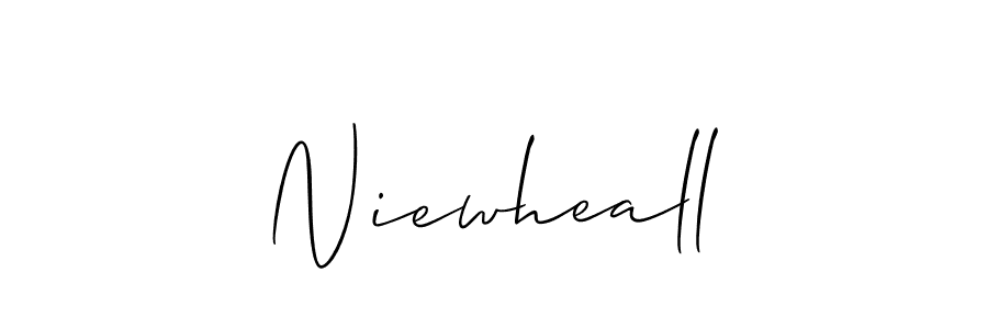 Niewheall stylish signature style. Best Handwritten Sign (Allison_Script) for my name. Handwritten Signature Collection Ideas for my name Niewheall. Niewheall signature style 2 images and pictures png