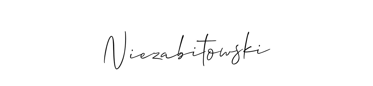 Also we have Niezabitowski name is the best signature style. Create professional handwritten signature collection using Allison_Script autograph style. Niezabitowski signature style 2 images and pictures png