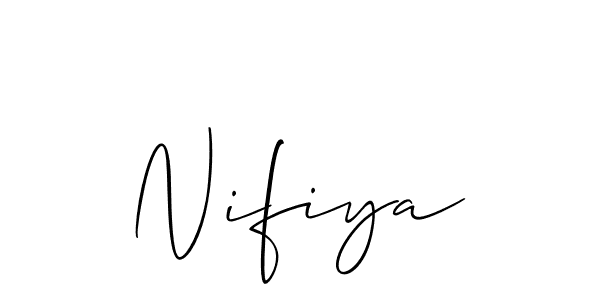 You should practise on your own different ways (Allison_Script) to write your name (Nifiya) in signature. don't let someone else do it for you. Nifiya signature style 2 images and pictures png