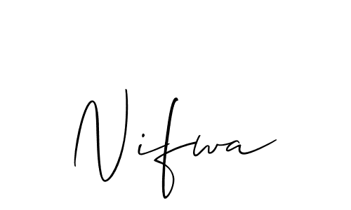 Make a beautiful signature design for name Nifwa. With this signature (Allison_Script) style, you can create a handwritten signature for free. Nifwa signature style 2 images and pictures png