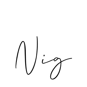 Create a beautiful signature design for name Nig. With this signature (Allison_Script) fonts, you can make a handwritten signature for free. Nig signature style 2 images and pictures png