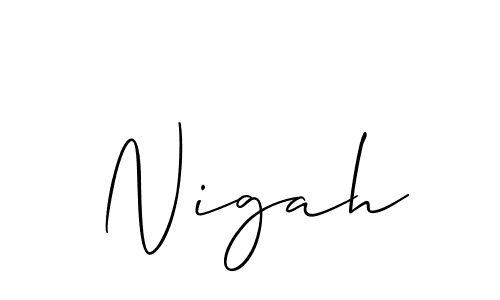 Also You can easily find your signature by using the search form. We will create Nigah name handwritten signature images for you free of cost using Allison_Script sign style. Nigah signature style 2 images and pictures png