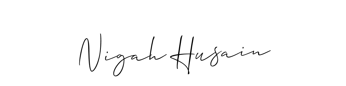 Design your own signature with our free online signature maker. With this signature software, you can create a handwritten (Allison_Script) signature for name Nigah Husain. Nigah Husain signature style 2 images and pictures png