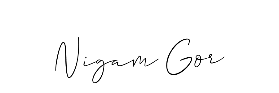 You can use this online signature creator to create a handwritten signature for the name Nigam Gor. This is the best online autograph maker. Nigam Gor signature style 2 images and pictures png