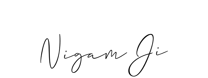 How to make Nigam Ji name signature. Use Allison_Script style for creating short signs online. This is the latest handwritten sign. Nigam Ji signature style 2 images and pictures png