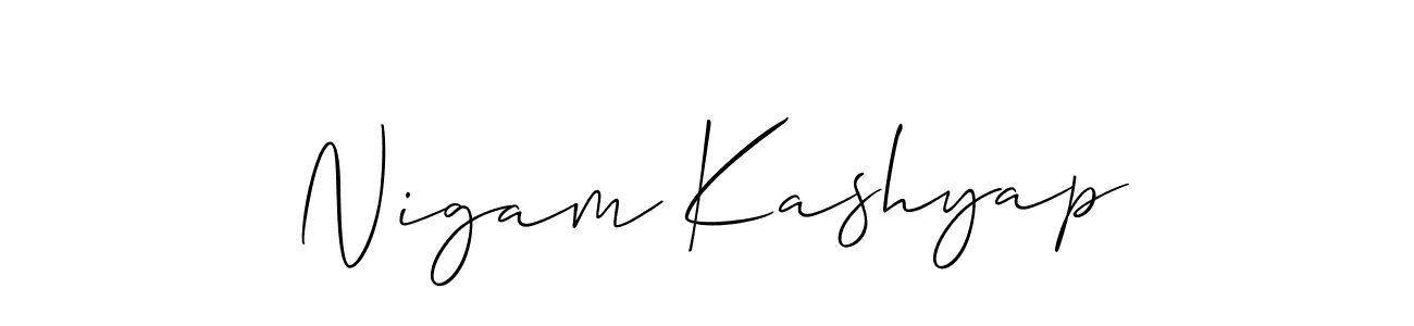 This is the best signature style for the Nigam Kashyap name. Also you like these signature font (Allison_Script). Mix name signature. Nigam Kashyap signature style 2 images and pictures png