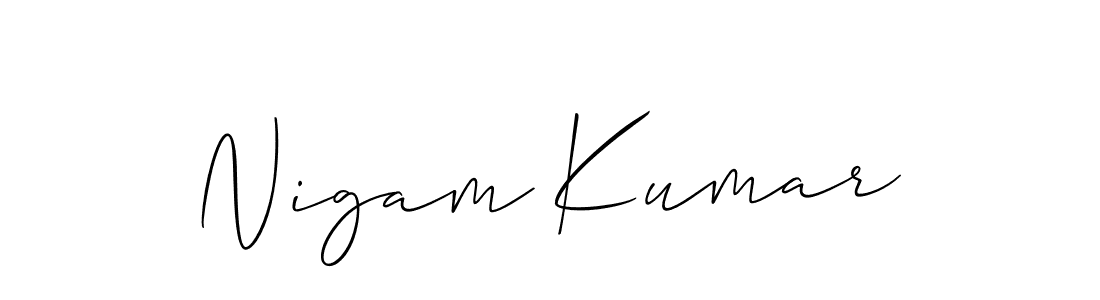 It looks lik you need a new signature style for name Nigam Kumar. Design unique handwritten (Allison_Script) signature with our free signature maker in just a few clicks. Nigam Kumar signature style 2 images and pictures png