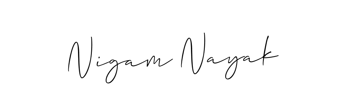 Also You can easily find your signature by using the search form. We will create Nigam Nayak name handwritten signature images for you free of cost using Allison_Script sign style. Nigam Nayak signature style 2 images and pictures png