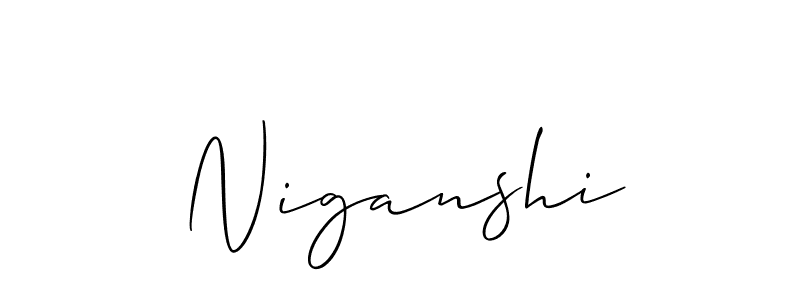 Design your own signature with our free online signature maker. With this signature software, you can create a handwritten (Allison_Script) signature for name Niganshi. Niganshi signature style 2 images and pictures png