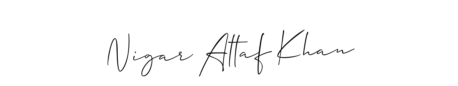 Also we have Nigar Altaf Khan name is the best signature style. Create professional handwritten signature collection using Allison_Script autograph style. Nigar Altaf Khan signature style 2 images and pictures png
