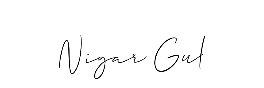 How to make Nigar Gul signature? Allison_Script is a professional autograph style. Create handwritten signature for Nigar Gul name. Nigar Gul signature style 2 images and pictures png