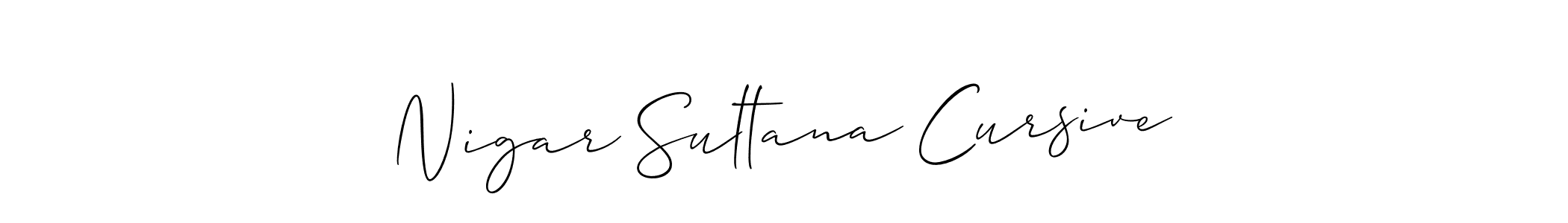 Similarly Allison_Script is the best handwritten signature design. Signature creator online .You can use it as an online autograph creator for name Nigar Sultana Cursive. Nigar Sultana Cursive signature style 2 images and pictures png