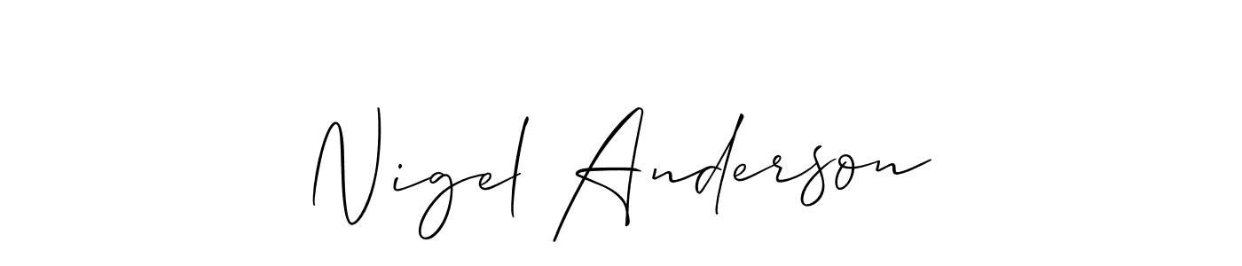 Nigel Anderson stylish signature style. Best Handwritten Sign (Allison_Script) for my name. Handwritten Signature Collection Ideas for my name Nigel Anderson. Nigel Anderson signature style 2 images and pictures png