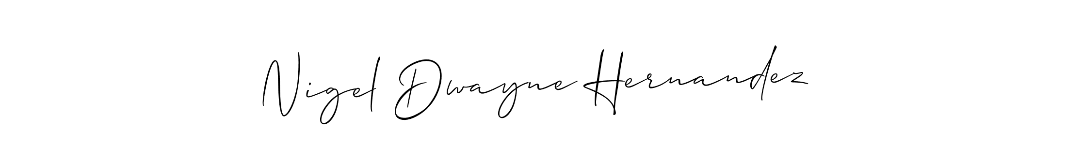 How to make Nigel Dwayne Hernandez name signature. Use Allison_Script style for creating short signs online. This is the latest handwritten sign. Nigel Dwayne Hernandez signature style 2 images and pictures png