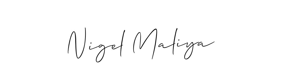 Also You can easily find your signature by using the search form. We will create Nigel Maliya name handwritten signature images for you free of cost using Allison_Script sign style. Nigel Maliya signature style 2 images and pictures png